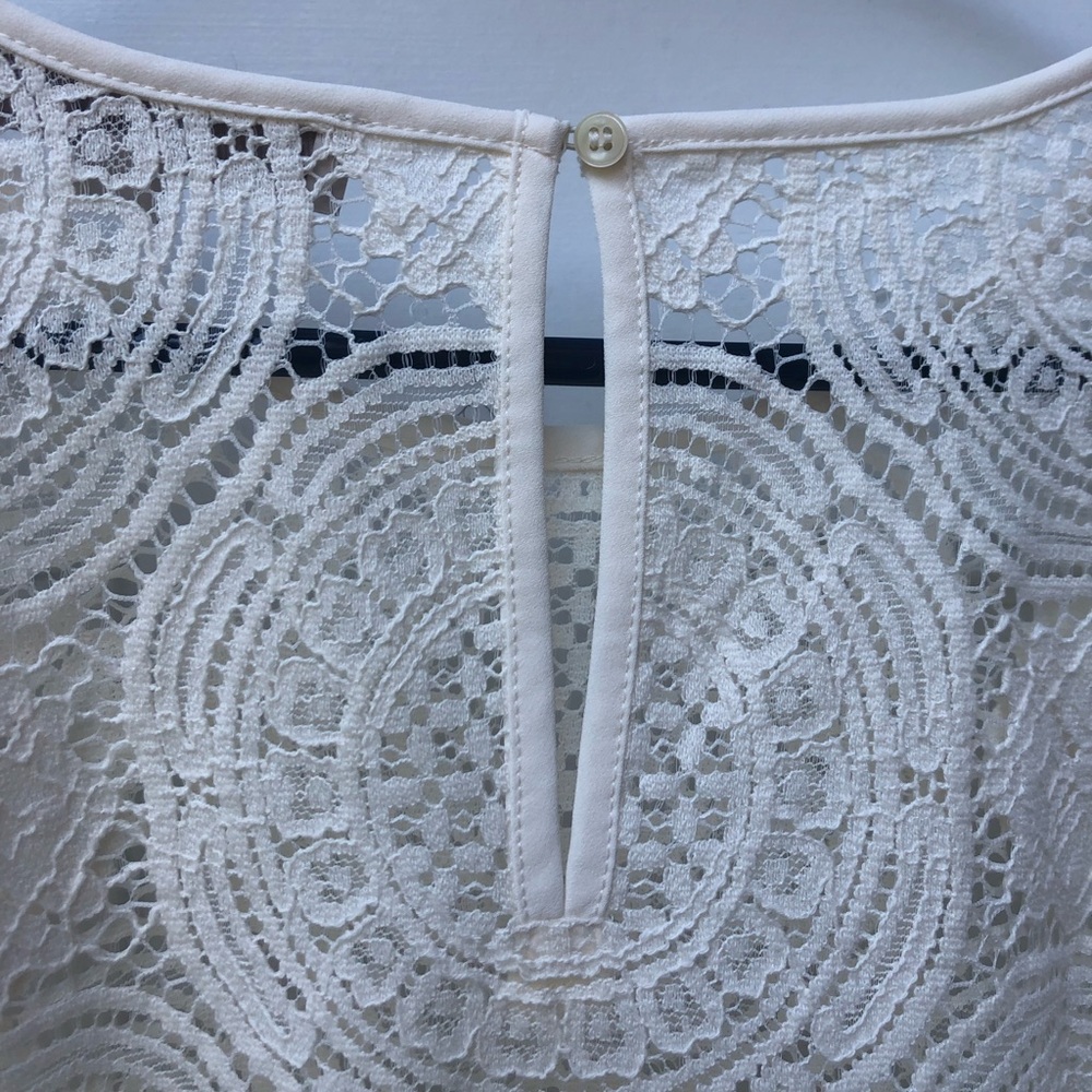 LOFT Ivory Lace Top - Picture 7 of 11